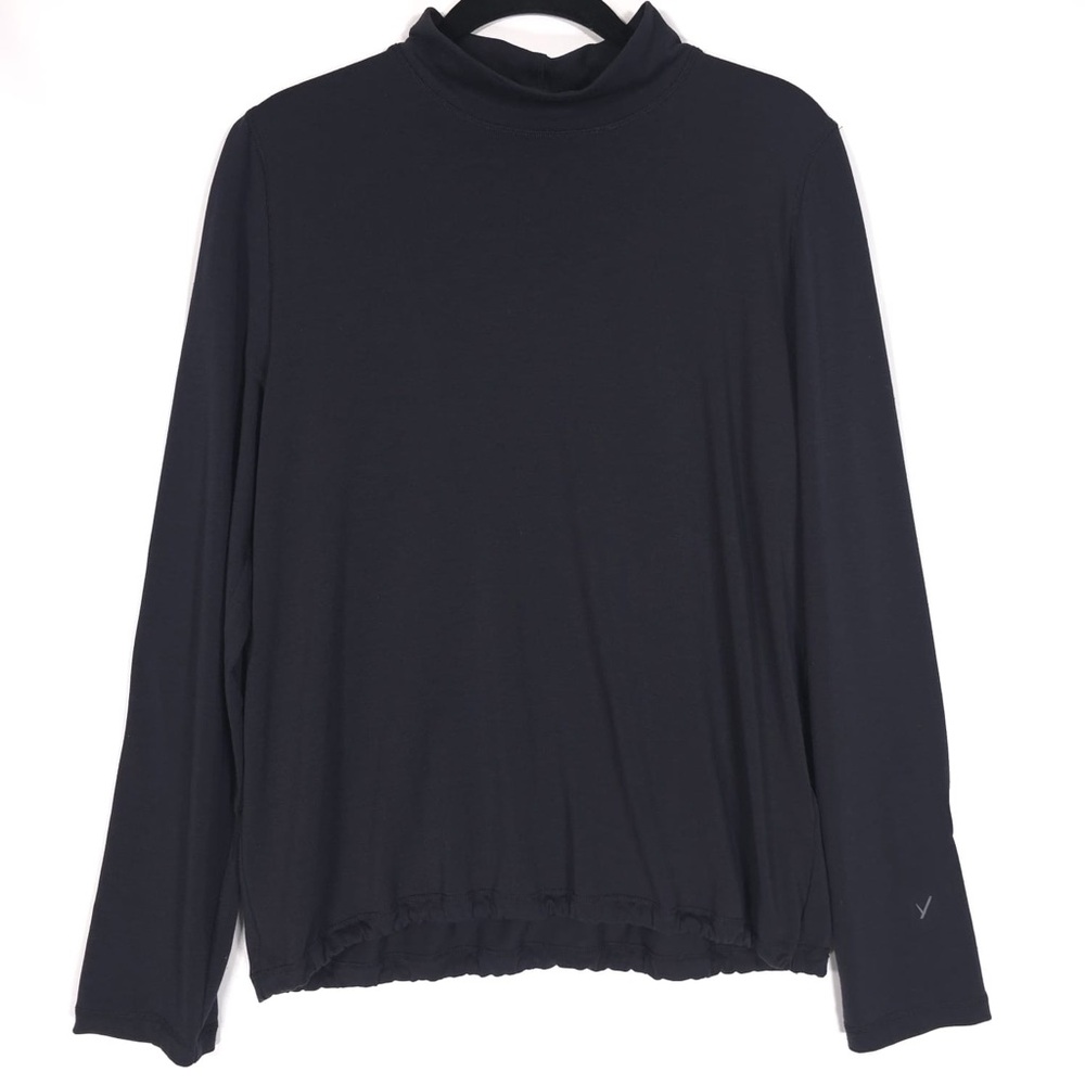 INDYEVA‎ Women’s Baris Top High Neck Long Sleeve Hike Black Elastic Waist MEDIUM